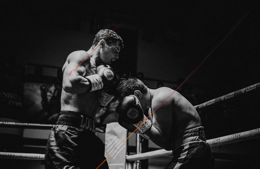 Archive photograph of Louie boxing